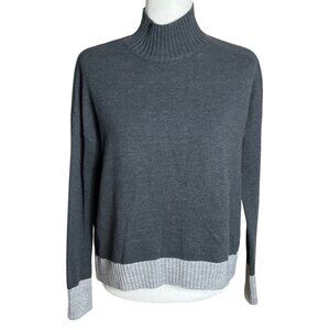 If It Were Me Sweater Gray Mock Neck Oversized Cozy Casual Academia Womens S